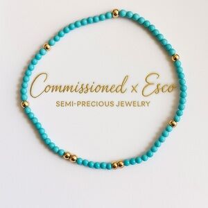 Turquoise & 14k Yellow Gold Dot Bracelet